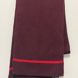 Theory Wendel Ribbed Wool Stripe Trim Scarf